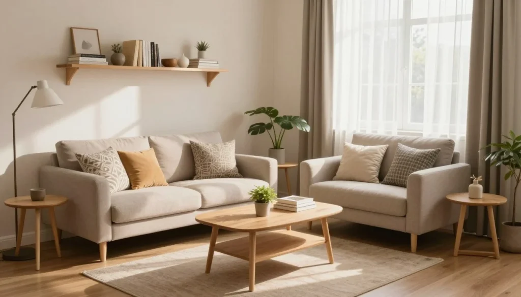 Image 2: Compact furniture layout for coffee table planning