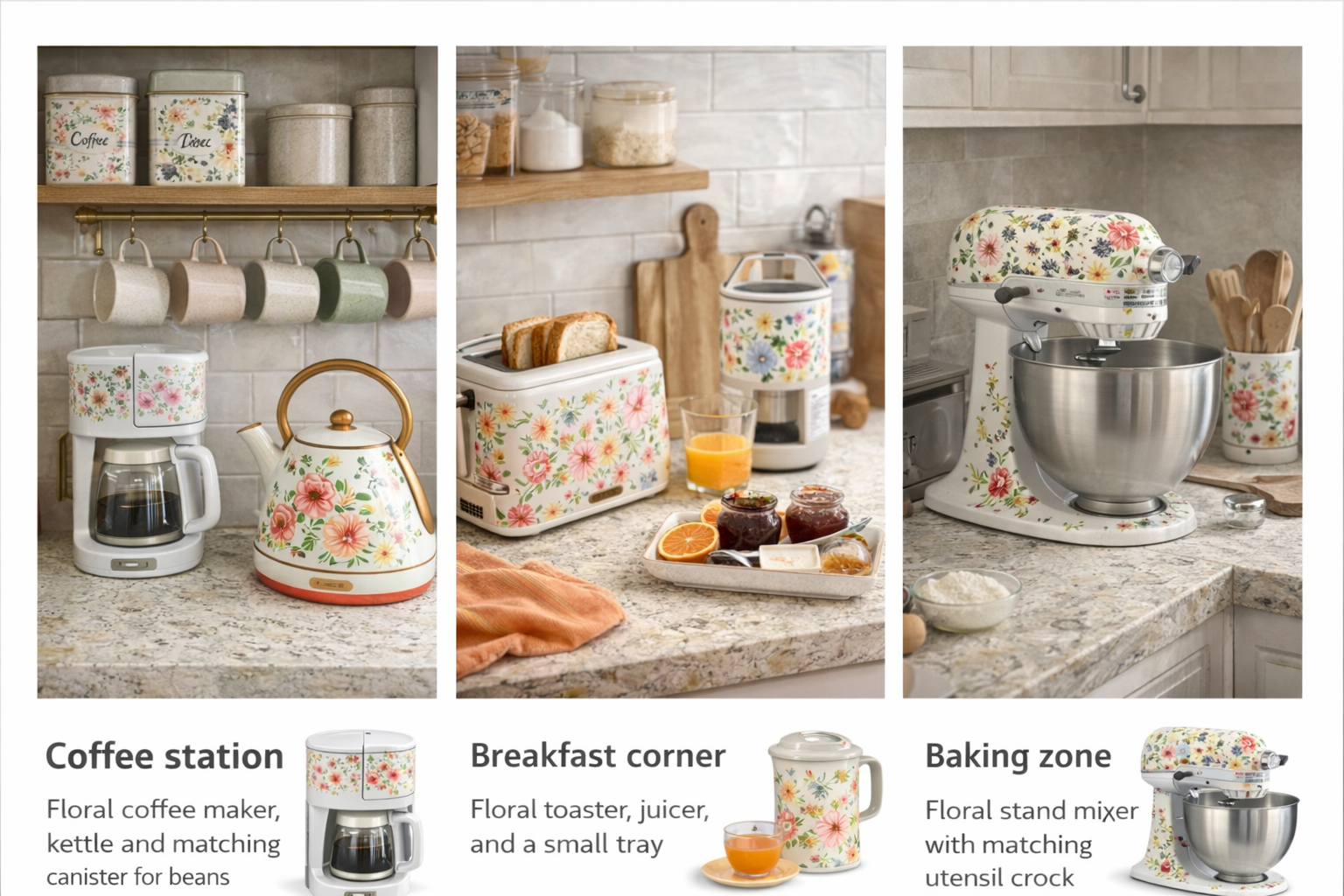 Balanced layout, similar thinking to balancing floral appliance zones in a kitchen