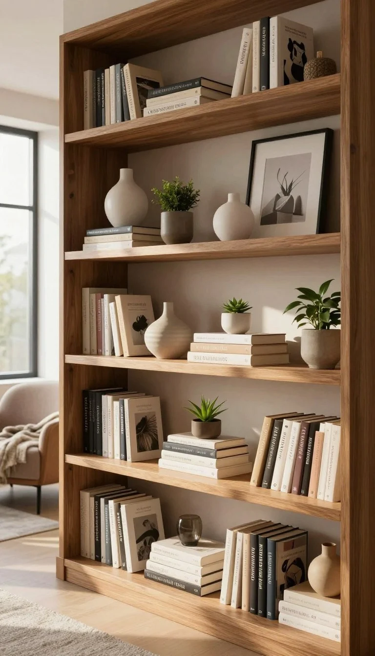 Built-in bookshelves organisation and styling