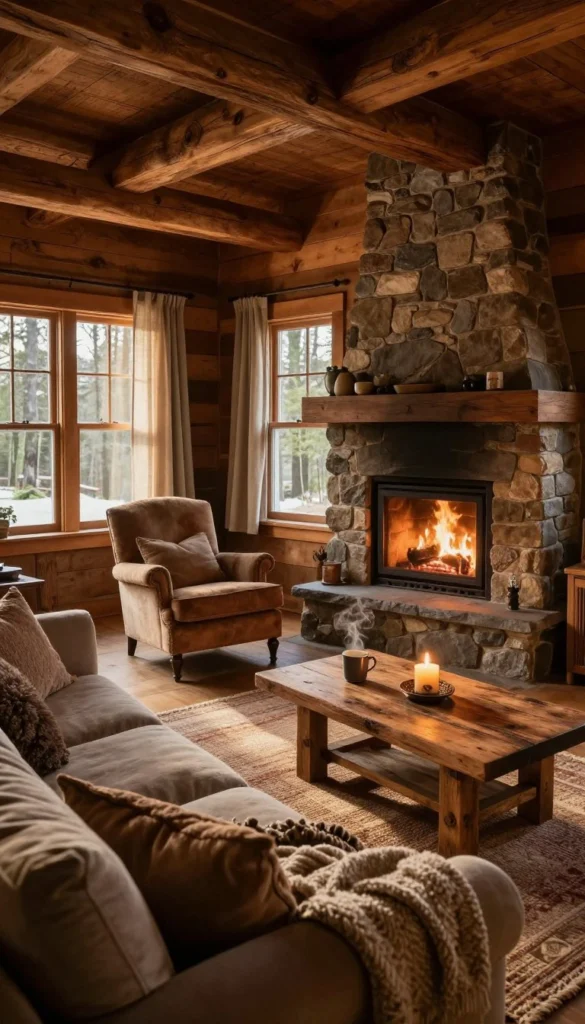 cozy cabin living room