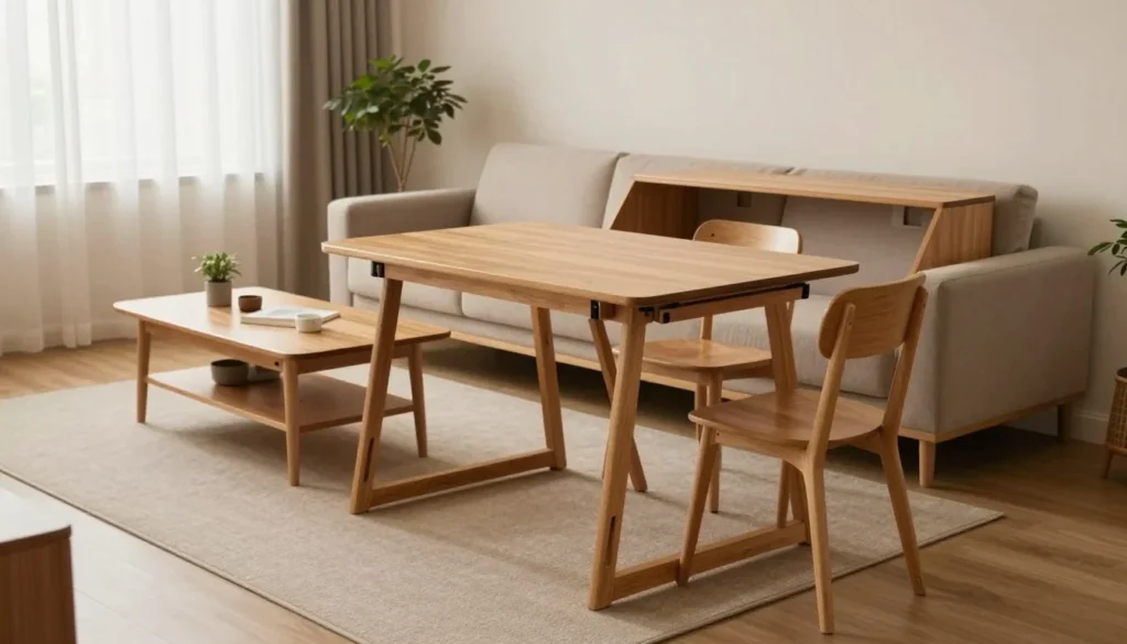 Space saving coffee table